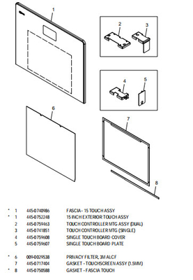 Parti di ricambio ATM 15 pollici display con touchscreen 445-0740986