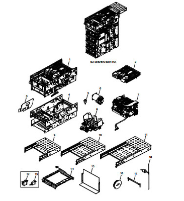 Parti di ricambio ATM S2 DISPENSOR PRESENTER ASSEMBLY RA 445-0761208